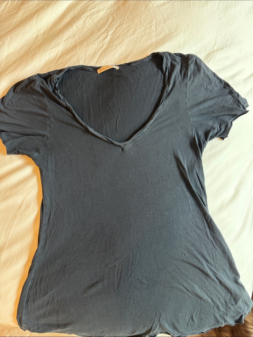 French Laundry Women's V-Neck Tee - Charcoal Gray